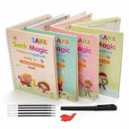 Magic Practice Copybook Set for Kids (4 Books + 20 Refills + 2 Pens + 2 Grips)